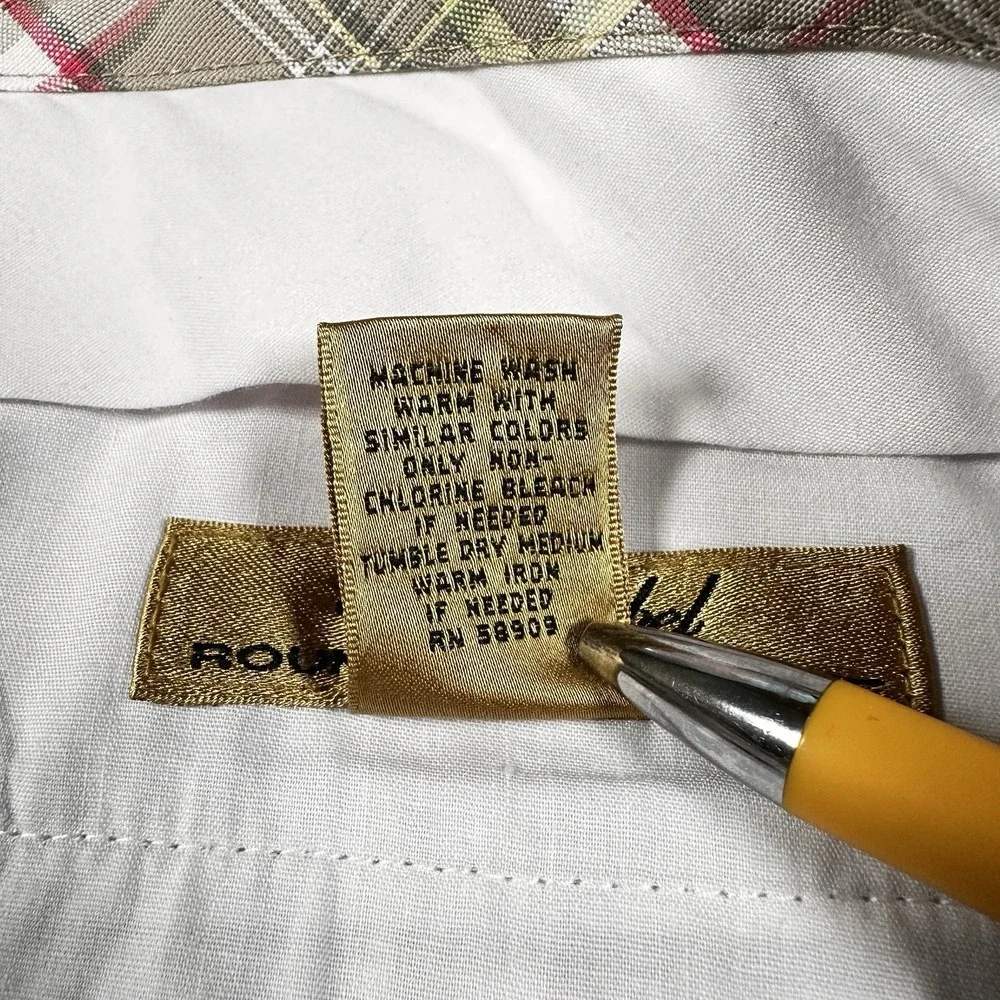Gold Label Roundtree & Yorke Mens Chino Shorts Size 38 Plaid‎ Golf Tennis Cotton